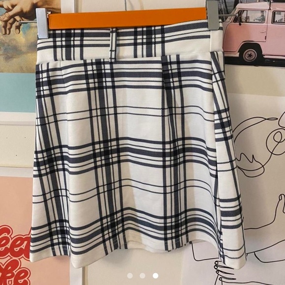 SHEIN Skirts Shien French Vanilla Skirt With Black Lines Plaid